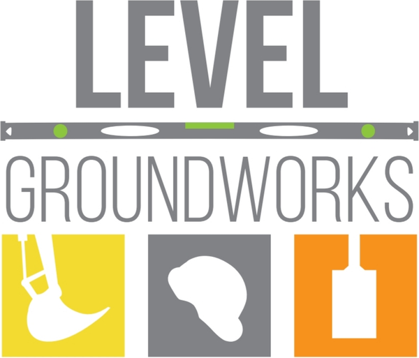 Level Groundworks logo, groundworks and hard landscaping contractor in Hull and East Yorkshire